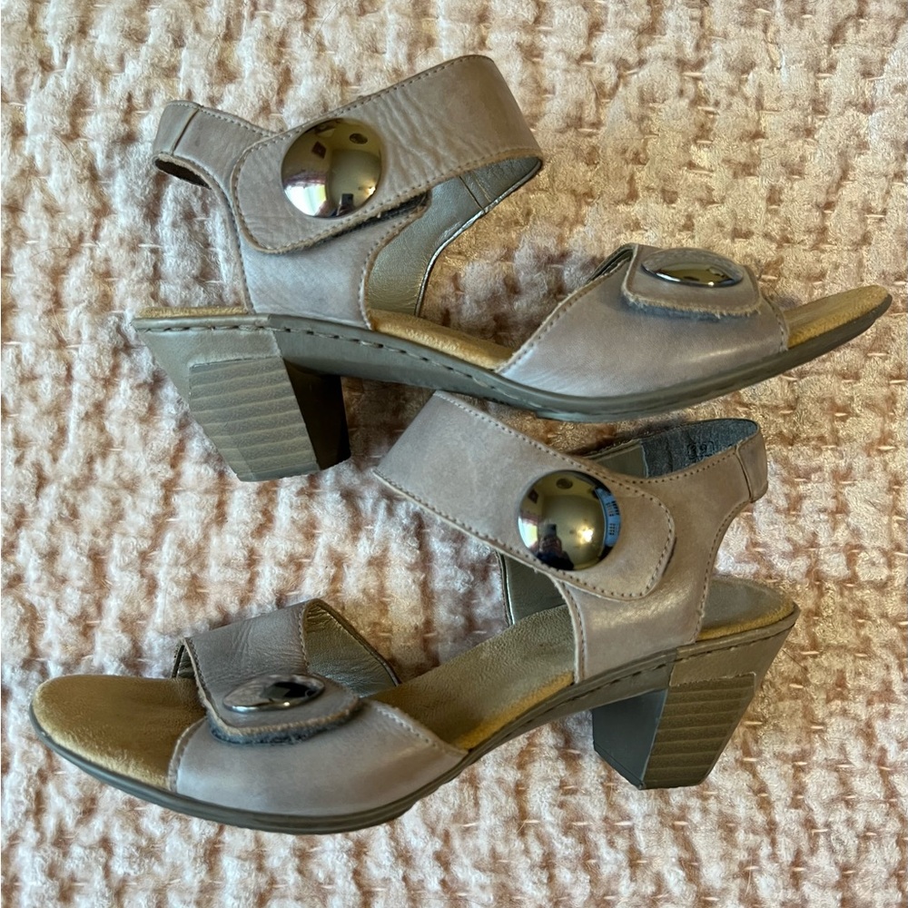 Rieker Taupe Heeled Sandals